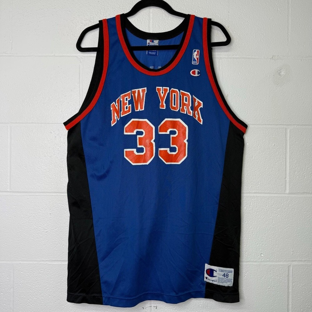 VINTAGE 90's Patrick Ewing New York Knicks Champion Jersey Size 48 NBA